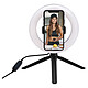 BIGBEN Kit per Vlogging Treppiede + Luce LED L Treppiede + anello luminoso diametro 20 cm + supporto regolabile per smartphone
