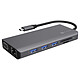 ICY BOX IB-DK4070-CPD Station d'accueil USB 3.0 Type-C - 3 x USB 3.0 Type-A + 1 x USB 2.0 Type-A + 1 USB Type-C Power Delivery (jusqu'à 100 Watts) + 2 x HDMI + 1 VGA + RJ45 + Audio + Lecteur de carte mémoire SD/micro SD