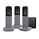 Gigaset CL390A Trio Dark Grey Set of 3 cordless phones with answering machine - hands-free - phonebook 150 contacts