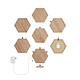 Nanoleaf Elements Hexagones Starter Kit (7 pièces) Panneaux lumineux à l'aspect bois modulaires - Compatible HomeKit/Alexa/Google Assistant