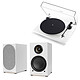 Triangle Vinyl Turntable Frosted White + Triangle AIO TWIN Frosted White 2 speed belt driven turntable (33-45 rpm) + Active wireless speakers - 2 x 50W - DAC 24 bits/192 kHz - Wi-Fi/Bluetooth aptX HD - Fast Ethernet - Phono pre-amp - USB/AUX/Optical