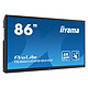 86" iiyama LED - ProLite TE8604MIS-B2AG Schermo multi-touch 4K UHD - 16:9 - IPS-AG - 350 cd/m² - 1200:1 - 8 ms - 24/7 - HDMI/VGA/USB-C - Wi-Fi/Bluetooth - HP 2 x 16 W - Nero