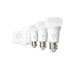 Philips Hue White Ambiance Starter Kit E27 A60 9.5 W Bluetooth x 3 Pack of 3 E27 A60 Bulbs - 9.5W + 1 Hue Bridge   1 connected switch