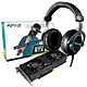 KFA2 GeForce RTX 3060 (1-Click OC) LHR + KFA2 Gaming Sonar 01 NVIDIA GeForce RTX 3060 graphics card + Gamer headset - closed-back supra-aural - virtual 7.1 sound - PC compatible