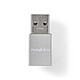 Nedis Adaptateur USB 3.0 USB-A vers USB-C Adaptateur USB 3.0 USB Type-A vers USB Type-C Femelle - Gris