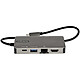 StarTech.com Adaptateur multiport USB-C vers HDMI 4K ou VGA avec Hub USB 3.0, GbE et PD 100 W Station d'accueil USB 3.0 Type-C HDMI 4K ou VGA 1080p avec Hub 3 ports USB 3.0, Gigabit Ethernet et Power Delivery 100W