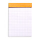 Review Rhodia Notepad N°11 Orange stapled letterhead 7.4 x 10.5 cm small squares 5 x 5 mm 80 pages (x5)