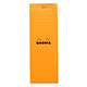  Rhodia Bloc N°8 Orange agrafé en-tête 7.4 x 21 cm petits carreaux 5 x 5 mm 80 pages (x10)