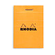 Rhodia Bloc N°10 Orange stapled letterhead 5.2 x 7.5 cm small squares 5 x 5 mm 80 pages (x20)