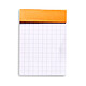 Review Rhodia Bloc N°10 Orange stapled letterhead 5.2 x 7.5 cm small squares 5 x 5 mm 80 pages (x20)