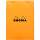  Rhodia Bloc N°16 Orange agrafé en-tête 14.8 x 21 cm quadrillé 5 x 5 160 pages (x10)