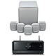 Yamaha RX-V4A Noir + Monitor Audio MASS 5.1 Blanc Ampli-tuner Home Cinema 5.2 - 80W/canal - Tuner FM/DAB - HDMI 8K - 4K/120Hz - HDR10+ - Wi-Fi/Bluetooth/AirPlay 2 - Multiroom + Ensemble 5.1 avec caisson de basses filaire
