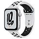 Apple Watch Nike SE GPS Silver Aluminium Sport Band Pure Platinum/Black 44 mm Montre connectée - Aluminium - Étanche - GPS - Cardiofréquencemètre - Écran Retina  - Wi-Fi 2,4 GHz / Bluetooth - watchOS 7 - Bracelet Sport 44 mm