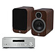 Yamaha MusicCast R-N303 Silver + Q Acoustics 3010i Walnut 2 x 100 W Integrated Stereo Receiver - Wi-Fi/Bluetooth/DLNA - AirPlay - Multiroom + Compact Bookshelf Speakers (pair)