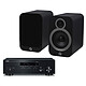 Yamaha MusicCast R-N303 Black + Q Acoustics 3030i Black 2 x 100 W Integrated Stereo Receiver - Wi-Fi/Bluetooth/DLNA - AirPlay - Multiroom + Compact Bookshelf Speakers (pair)
