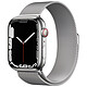 Apple Watch Series 7 GPS + Cellular Silver Stainless Silver Band 45 mm 4G Smartwatch - Stainless Steel - Waterproof - GPS - Heart Rate Monitor - OLED Retina Always On Display - Wi-Fi 4 / Bluetooth 5.0 - watchOS 8 - Band 45 mm