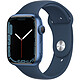 Apple Watch Series 7 GPS Aluminum Abyss Blue Sport Band 45 mm Montre connectée - Aluminium  - Étanche - GPS - Cardiofréquencemètre - Écran OLED Retina Always On - Wi-Fi 4 / Bluetooth 5.0 - watchOS 8 - Bracelet  45 mm
