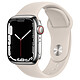 Apple Watch Series 7 GPS + Cellular Silver Stainless Lumière Stellaire Bracelet Sport 41 mm Montre connectée 4G - Acier inoxydable - Étanche - GPS - Cardiofréquencemètre - Écran OLED Retina Always On - Wi-Fi 4 / Bluetooth 5.0 - watchOS 8 - Bracelet 41 mm