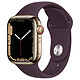 Apple Watch Series 7 GPS + Cellular Gold Stainless Cerise Noire Bracelet Sport 41 mm Montre connectée 4G - Acier inoxydable - Étanche - GPS - Cardiofréquencemètre - Écran OLED Retina Always On - Wi-Fi 4 / Bluetooth 5.0 - watchOS 8 - Bracelet Sport 41 mm
