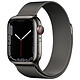 Apple Watch Series 7 GPS + Cellular Graphite Stainless Graphite Bracelet Milanese 41 mm Montre connectée 4G - Acier inoxydable - Étanche - GPS - Cardiofréquencemètre - Écran OLED Retina Always On - Wi-Fi 4 / Bluetooth 5.0 - watchOS 8 - Bracelet 41 mm
