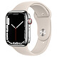 Apple Watch Series 7 GPS + Cellular Silver Stainless Lumière Stellaire Bracelet Sport 45 mm Montre connectée 4G - Acier inoxydable - Étanche - GPS - Cardiofréquencemètre - Écran OLED Retina Always On - Wi-Fi 4 / Bluetooth 5.0 - watchOS 8 - Bracelet 45 mm