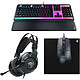 ROCCAT Starter Pack Gaming bundle - keyboard with membrane switches - removable palm rest - wired mouse - 8500 dpi optical sensor - 6 programmable buttons - RGB backlight - stereo headset - square soft mat