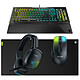 ROCCAT Pro Pack Gaming bundle - Roccat optical switch keyboard (Switch Titan Optical) - removable wrist rest - wireless mouse - Bluetooth/RF 2.4 GHz - 19000 dpi optical sensor - 5 programmable buttons - wireless headset - 7.1 surround sound - RGB backlight - XXL soft mouse pad
