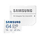 Samsung EVO Plus microSD 64 Go Carte mémoire microSDXC UHS-I U1 A1 Classe V10 64 Go + adaptateur SD