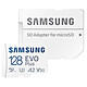 Samsung EVO Plus microSD 128 Go Carte mémoire microSDXC UHS-I U3 A2 Classe V30 128 Go + adaptateur SD
