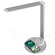 TaoTronics Lampe LED DL069 - Argent Lampe Led avec variateur d'intensité, charge rapide à induction et port USB