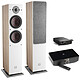 Dali Oberon 7 C Light Oak + Sound Hub + NPM-2i Wireless audio system with 2 x 50W active floorstanding speakers + Bluetooth aptX HD preamp and S/PDIF inputs + BluOS AirPlay 2 Wi-Fi module