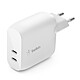 Belkin Boost Charger Mains charger with 2 x 40W USB-C PD ports 2-Port USB-C 40W Power Charger with USB-C PD 3.0 - White