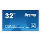 iiyama 32" LED - ProLite TF3239MSC-W1AG Full HD Interactive Touchscreen 16:9 - AMVA3-AG - 3000:1 - 8 ms - 24/7 - Portrait/Landscape - HDMI/DisplayPort/RJ45 - Built-in Speakers - White