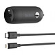 Belkin Boost Charge Chargeur de voiture 1 port USB-C (20 W) sur prise allume-cigare avec câble USB-C vers Lightning 1 m (Noir) Chargeur allume-cigare 1 port USB-C (20 W) avec câble USB-C vers Lightning de 1 m - Noir