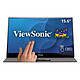 ViewSonic 15.6" LED Tactile - TD1655 Ecran PC Full HD 1080p - 1920 x 1080 pixels - Tactile MultiTouch - 6.5 ms - Format 16/9 - USB-C - Portrait/Paysage - Noir