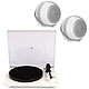 Rega Planar 1 Plus White + Cabasse The Pearl Akoya White Drive belt turntable, 2 speeds (33-45 rpm), built-in phono pre-amp + pair of Wi-Fi/Bluetooth Hi-Res Audio wireless speakers