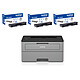Brother HL-L2310D + 3x TN-2420 Mono laser printer (USB 2.0) + 3 black toners (3,000 pages at 5%)