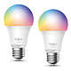 TP-LINK Tapo L530E (x2) Set of 2 dimmable smart Wi-Fi light bulbs multicolor E27 - 8.7W - 806 Lumens - 60W equivalent - Google Assistant / Amazon Alexa