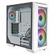 Cooler Master HAF500 White Mid tower case with mesh front, tempered glass side window, 3 ARGB fans and 1 adjustable fan
