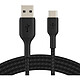 Cable trenzado USB-C a USB-A de Belkin (negro) - 3 m Cable de carga y sincronización de 3 m de USB-C a USB-A con funda trenzada