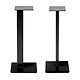 NorStone Esse Black Satin Pair of bookshelf speaker stands with grommet and tempered glass base