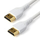 StarTech.com Câble Premium HDMI 2.0 Certifié avec Ethernet 1 m - M/M - Blanc Câble HDMI 4K 60 Hz avec Ethernet HDMI (mâle)/HDMI (mâle) - Premium - Fibre d'aramide renforcée - Protection EMI - 1 mètre (Blanc)