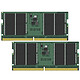 Kingston ValueRAM SO-DIMM 64 (2 x 32 GB) DDR5 4800 MHz CL40 DR X8 Kit de 2 modulos de memoria RAM SO-DIMM DDR5 PC5-38400 de doble canal - KVR48S40BD8K2-64