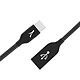 Cable USB-C metálico irrompible Akashi (negro) Cable metálico irrompible de carga y sincronización de USB-A a USB-C