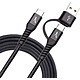 Akashi Câble 2-en-1 USB-C vers USB-C / USB-A (Noir - 1m) pas cher