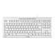 Cherry Stream Keyboard TKL (white) - AZERTY, French Flat wired keyboard - scissor switches - laser-marked flat keys - silent typing - multimedia functions - AZERTY, French