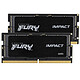 Kingston FURY Impact SO-DIMM 16 Go (2 x 8 Go) DDR5 4800 MHz CL38 Kit Dual Channel 2 barrettes de RAM SO-DIMM DDR5 PC5-38400 - KF548S38IBK2-16