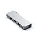 Satechi Pro Hub Mini USB-C - Plata Mini Hub USB-C de 2 puertos compatible con Apple MacBook y con puerto Ethernet