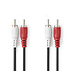 Nedis Stereo Audio Cable 2x RCA Male - 2x RCA Male - 10 m - Black Digital Audio Cable RCA Male/Male - 10 m - Black