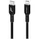 Akashi Câble renforcé USB-C vers Lightning (Noir - 1,5m) Câble de chargement renforcé USB-C vers Lightning